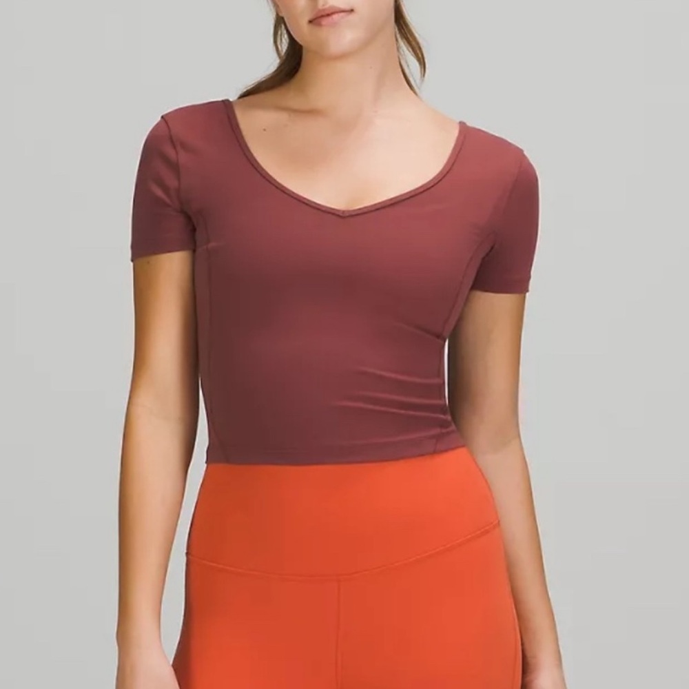 Lululemon Align T-Shirt Smoky Red Cropped Nulu